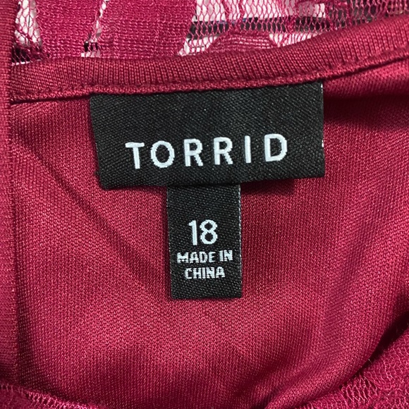 Torrid Lace Dress -Size 18 Color Deep Red - Picture 2 of 5